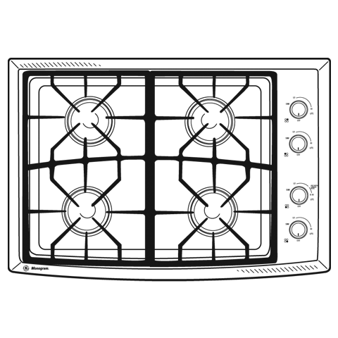 Monogram 30" Stainless Steel Gas Cooktop (Natural Gas) ZGU384NSMSS