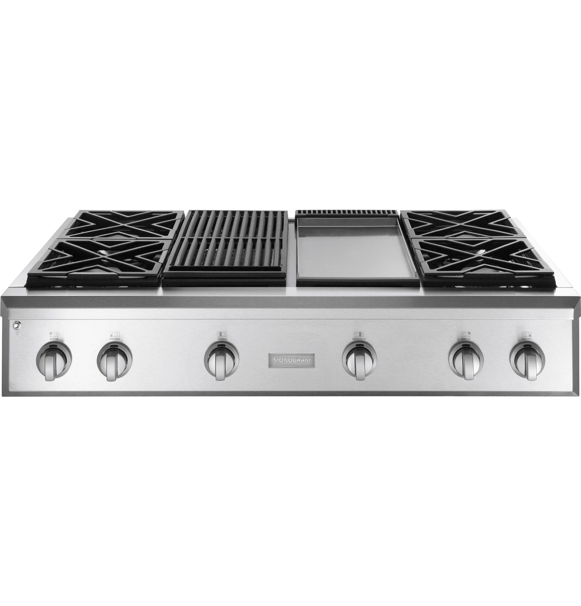 GE Monogram® 48" Professional Gas Rangetop with 4 Burners, Grill, and Griddle( Liquid Propane) ZGU484LGPSS