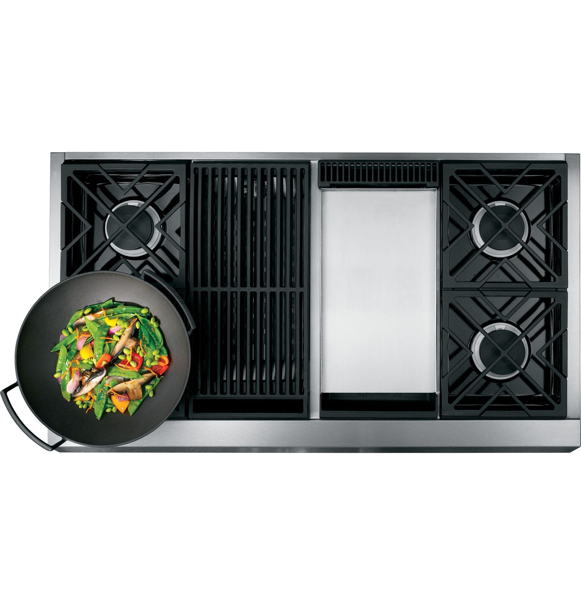 Monogram® 48" Professional Gas Rangetop with 4 Burners, Grill, and Griddle (Natural Gas) ZGU484NGPSS, product image 2 of 12