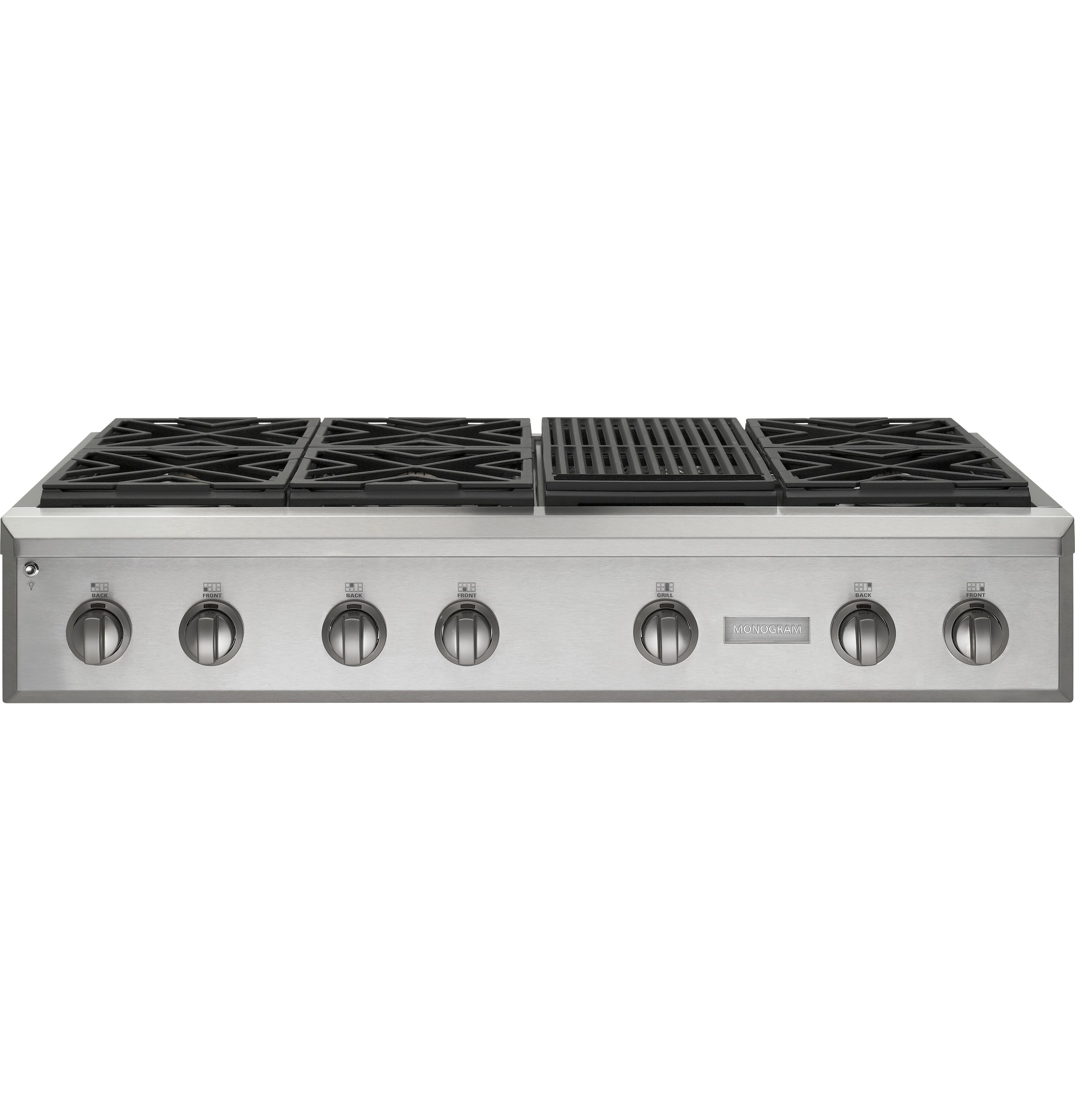 GE Monogram® 48" Professional Gas Rangetop with 6 Burners and Grill (Liquid Propane) ZGU486LRPSS