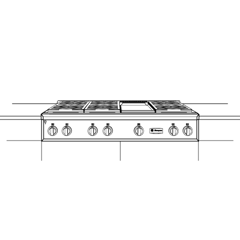 Monogram 48" Professional Gas Rangetop with 6 Burners and Griddle (Natural Gas) ZGU486NDPSS, product image 11 of 12