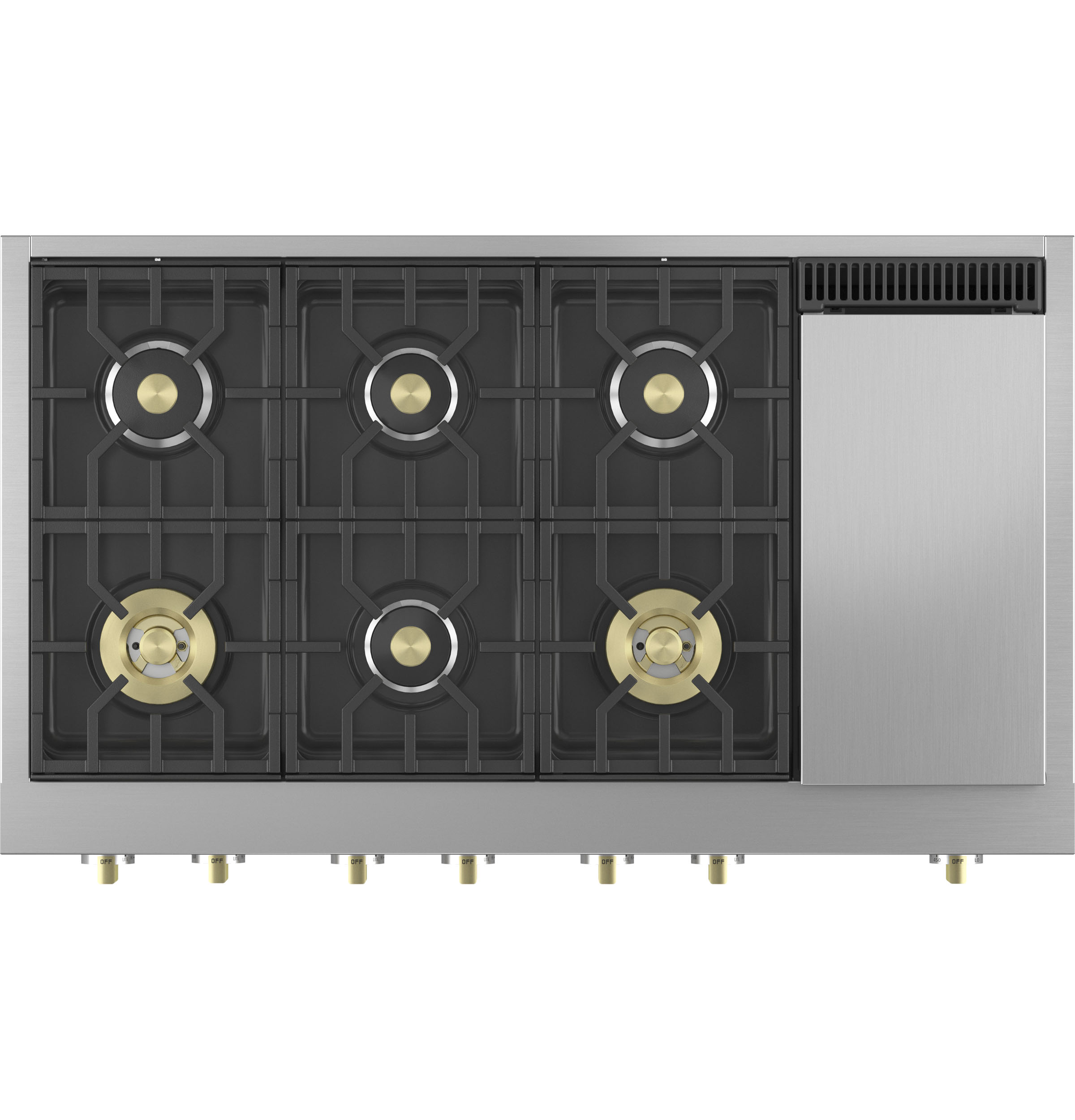 Monogram 48" Professional Gas Rangetop with 6 Burners and Griddle ZGU486NDTSS