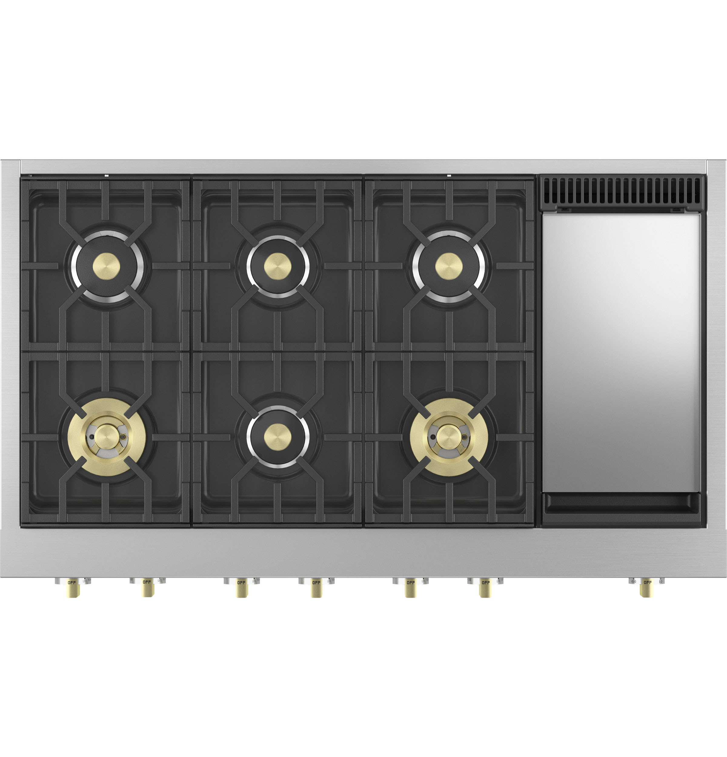Monogram 48" Professional Gas Rangetop with 6 Burners and Griddle ZGU486NDTSS
