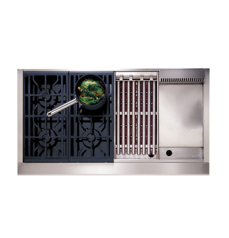 GE Monogram® 48" Professional Gas Cooktop with 4 Burners, Grill, and Griddle (Natural Gas) view 2
