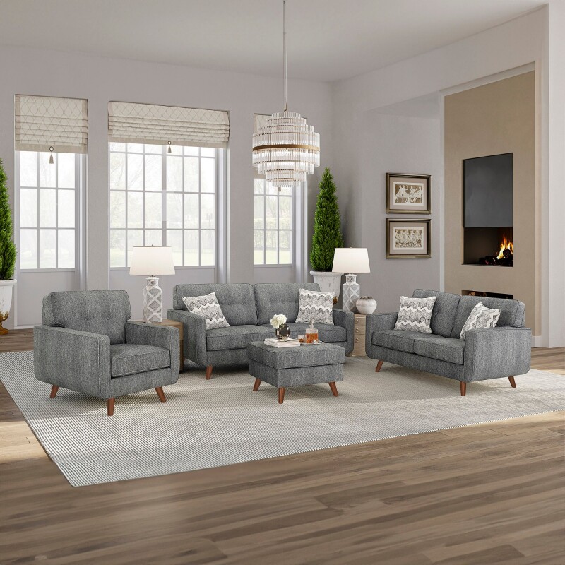 Hollywood Stonewash Black Sofa ZHLY0302