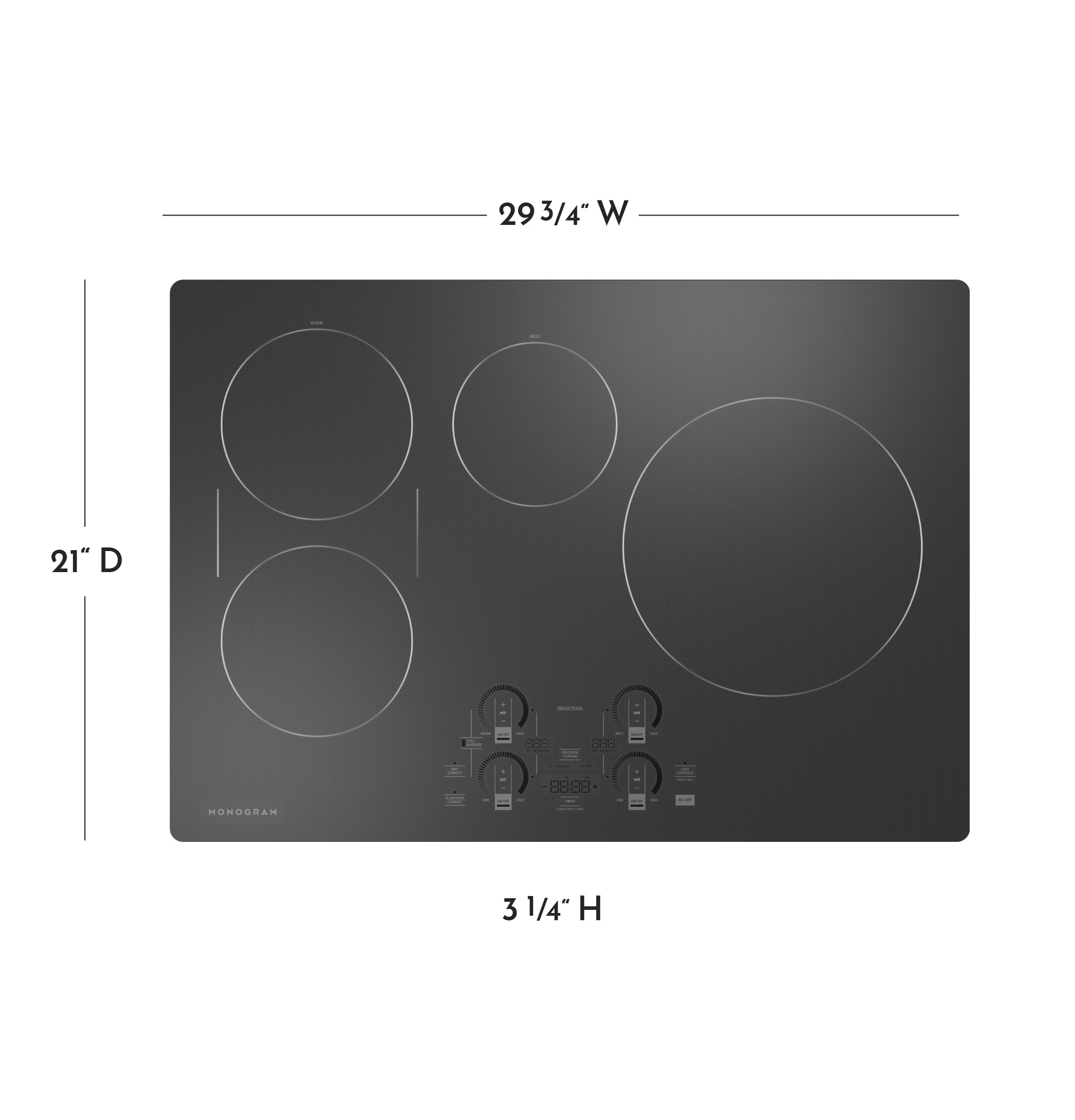Monogram ENERGY STAR® 30" Induction Cooktop ZHU30RDTBB