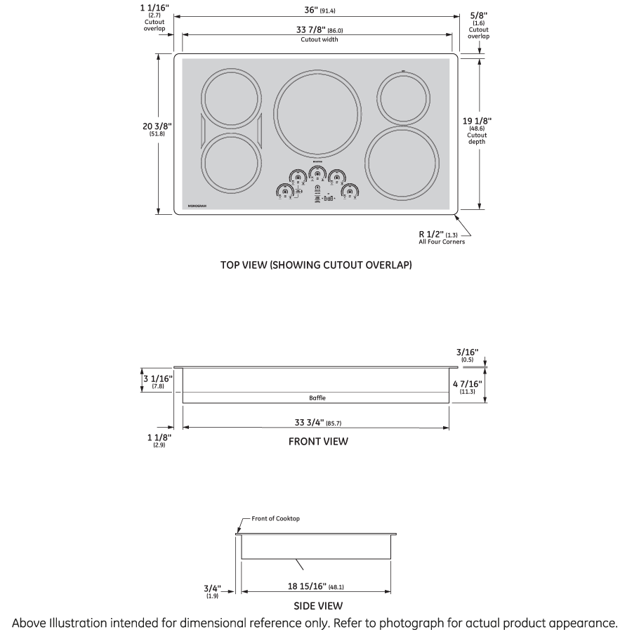 Monogram 36" Induction Cooktop ZHU36RDJBB