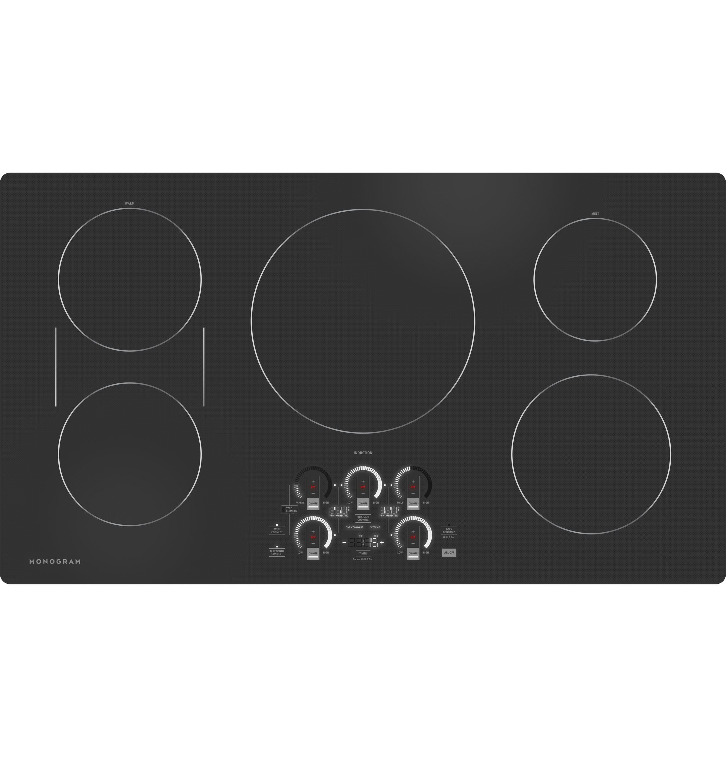 Monogram ENERGY STARĀ® 36" Induction Cooktop ZHU36RDTBB