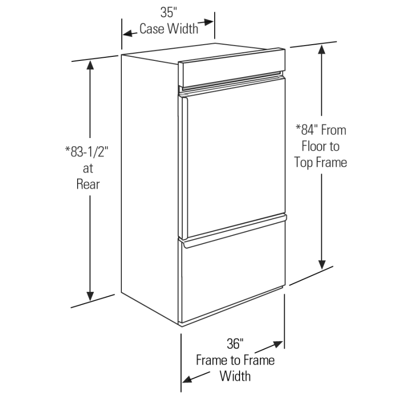 Monogram 36" Panel-Ready Built-In Bottom-Freezer Refrigerator - Right Hinge ZIC360NNRH
