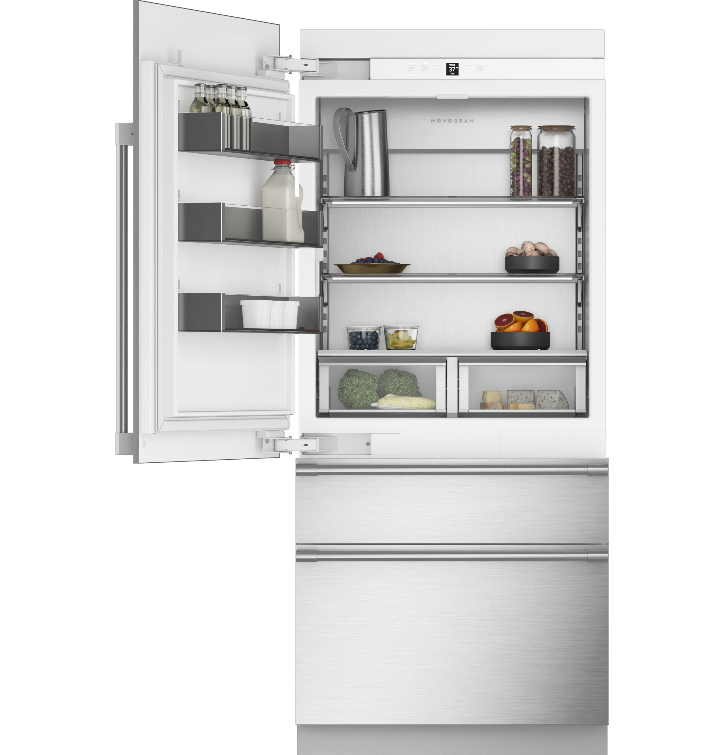 Monogram 36" Panel-Ready Premium Integrated Bottom-Left Hinge ZIC363IPVLH