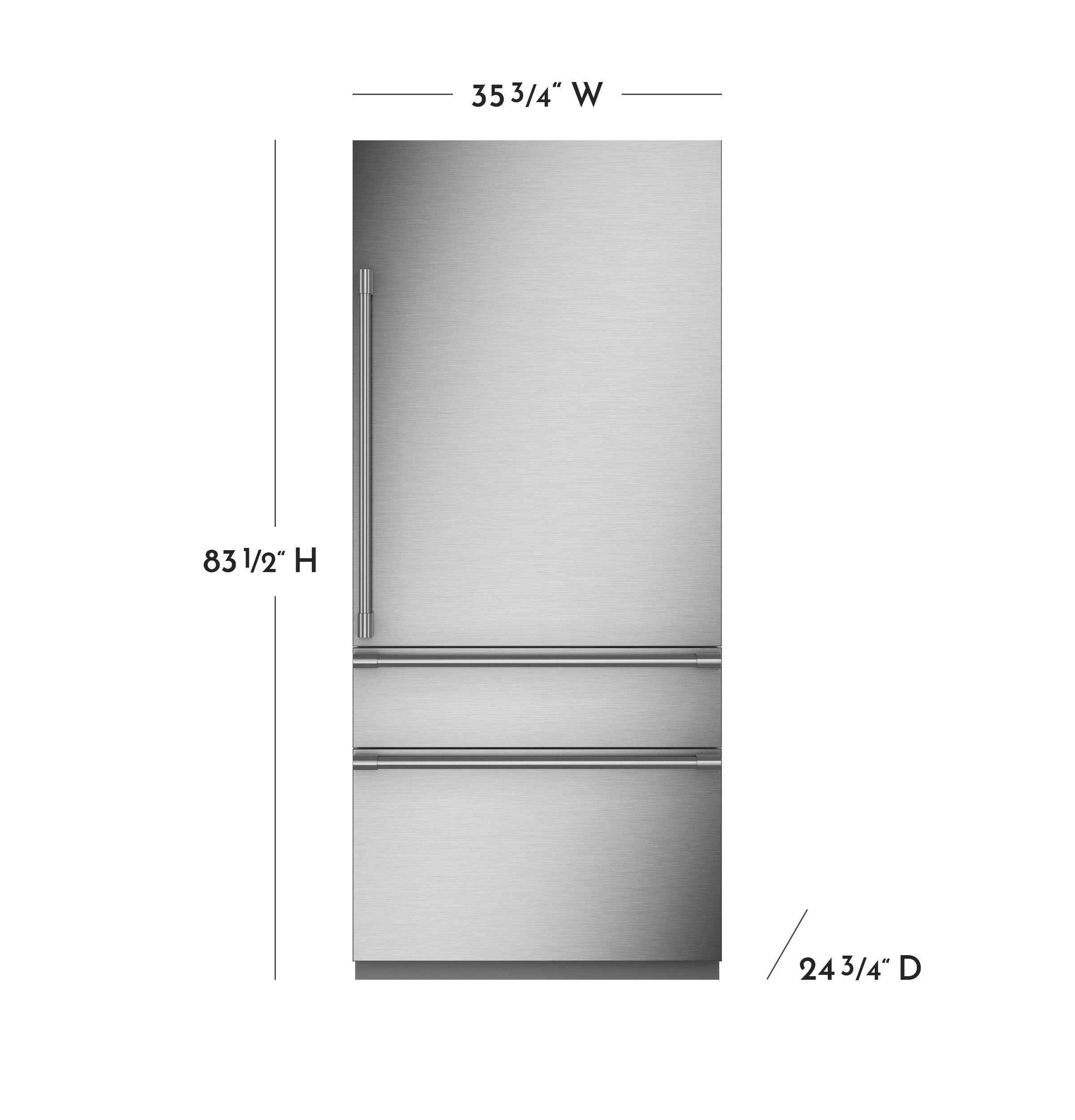 Monogram 36" Panel-Ready Premium Integrated Bottom-Freezer Refrigerator - Right Hinge ZIC363IPVRH