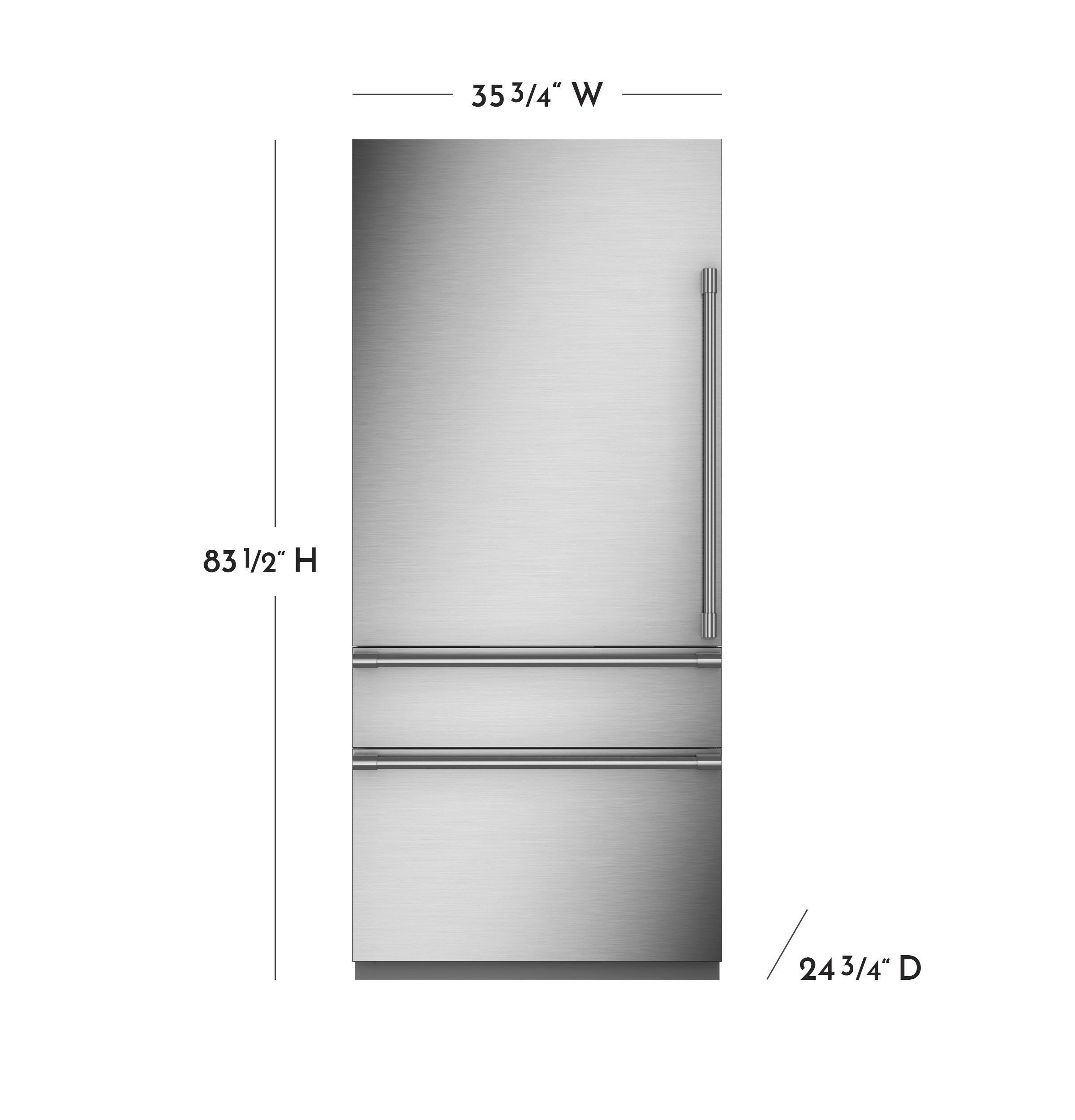 Monogram 36" Panel-Ready Integrated Bottom-Freezer Refrigerator- Left Hinge ZIC363NBVLH