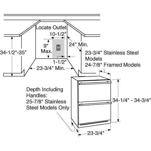 GE Monogram® Double-Drawer Refrigerator Module ZIDS240PSS, product image 7 of 7