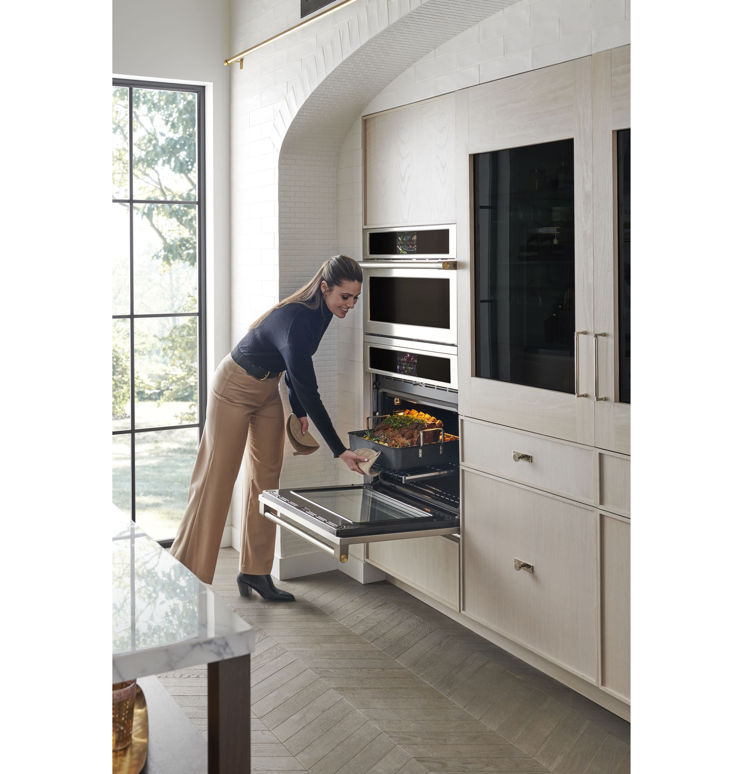 Monogram 30" Panel-Ready Integrated Glass-Door Refrigerator for Single or Dual Installation ZIK303NPPII