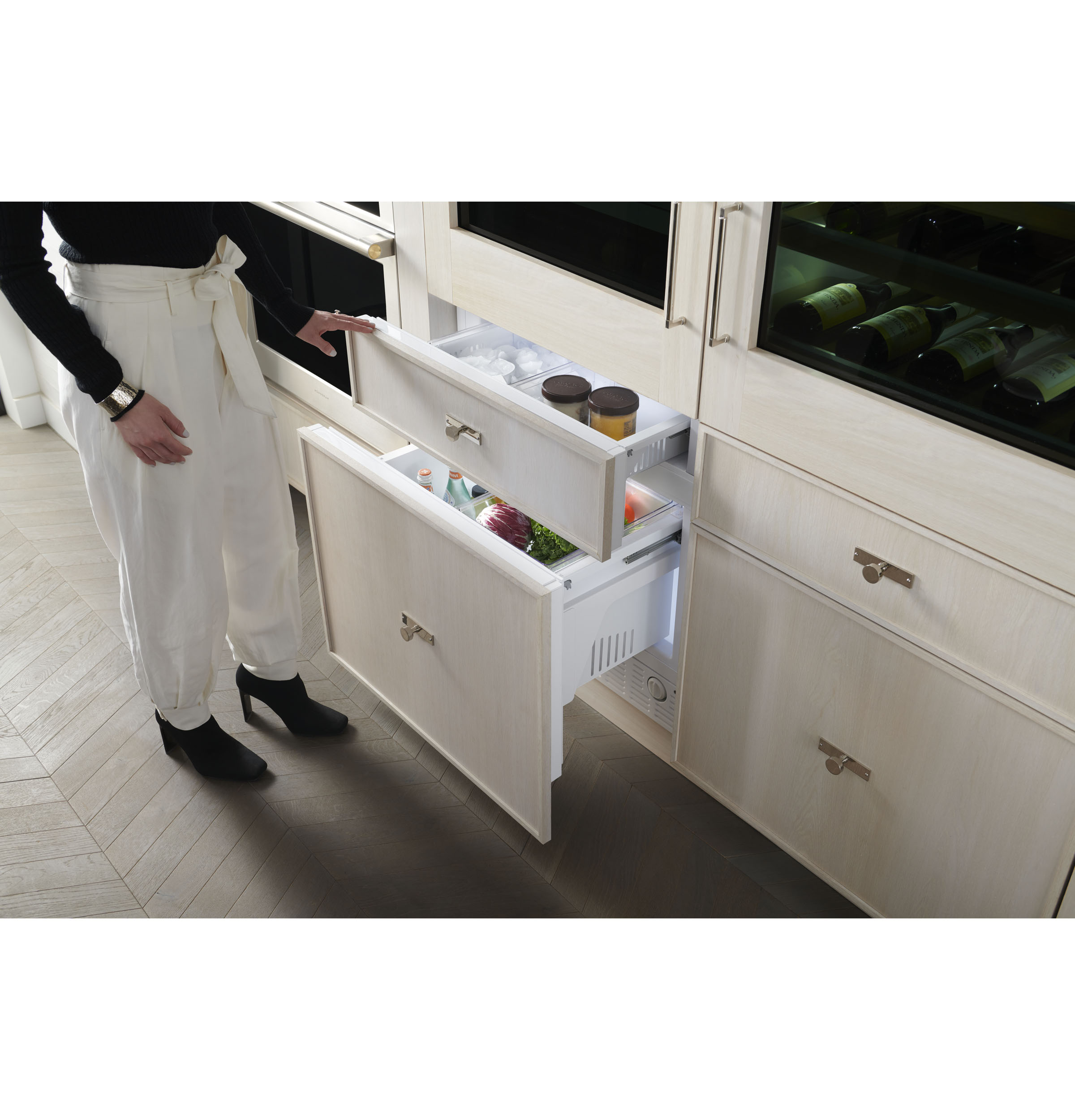 Monogram 30" Panel-Ready Integrated Glass-Door Refrigerator for Single or Dual Installation ZIK303NPPII