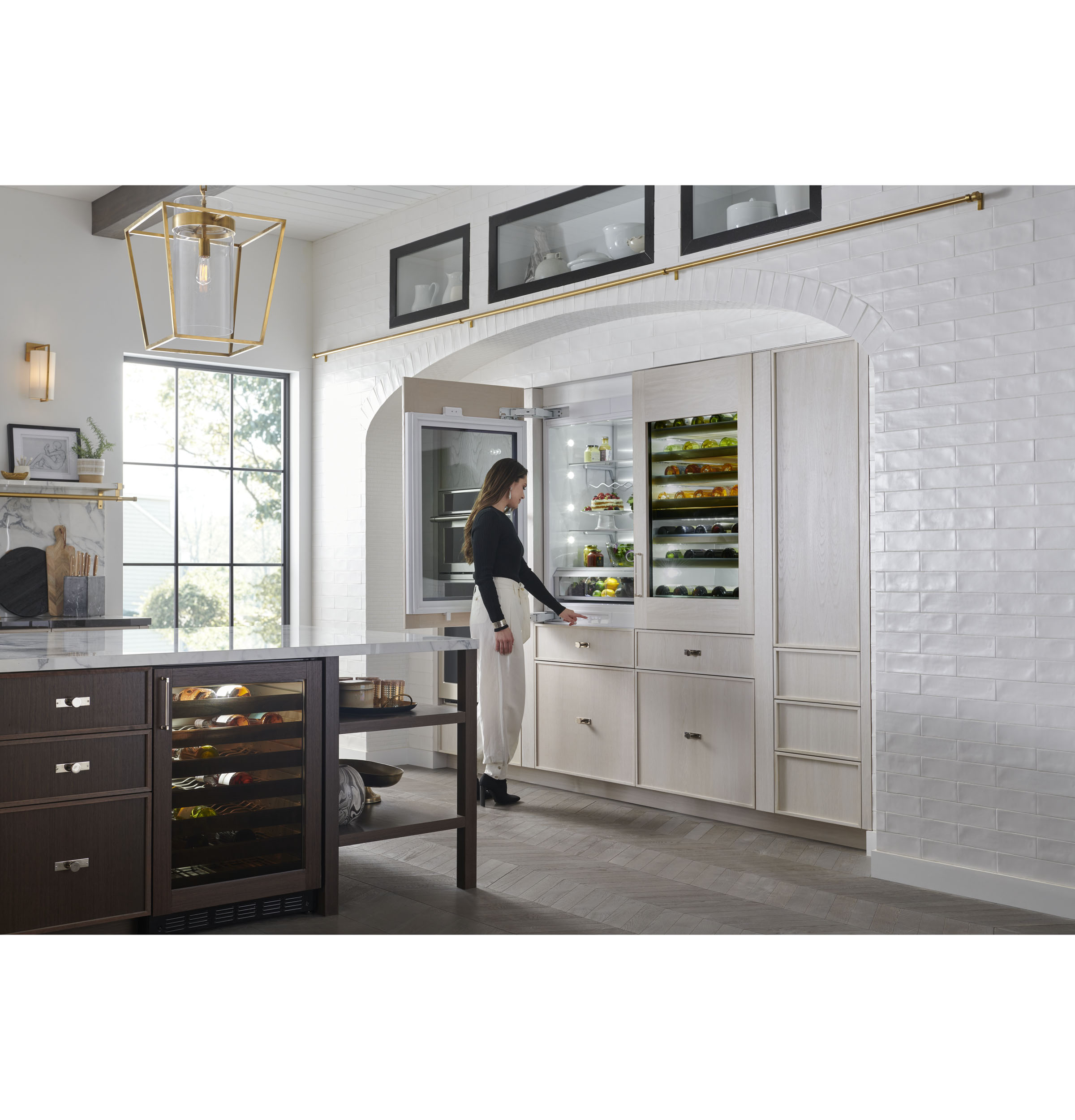 Monogram 30" Panel-Ready Integrated Glass-Door Refrigerator for Single or Dual Installation ZIK303NPPII