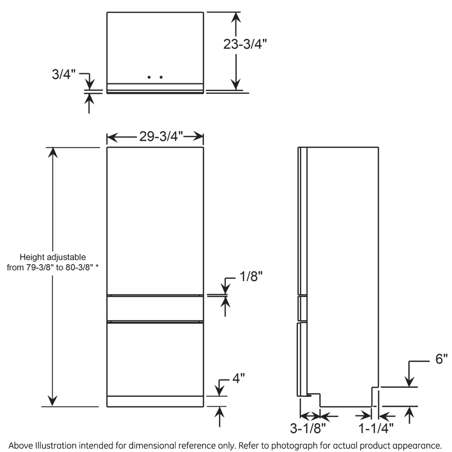 Monogram 30" Panel-Ready Integrated Glass-Door Refrigerator for Single or Dual Installation ZIK303NPPII