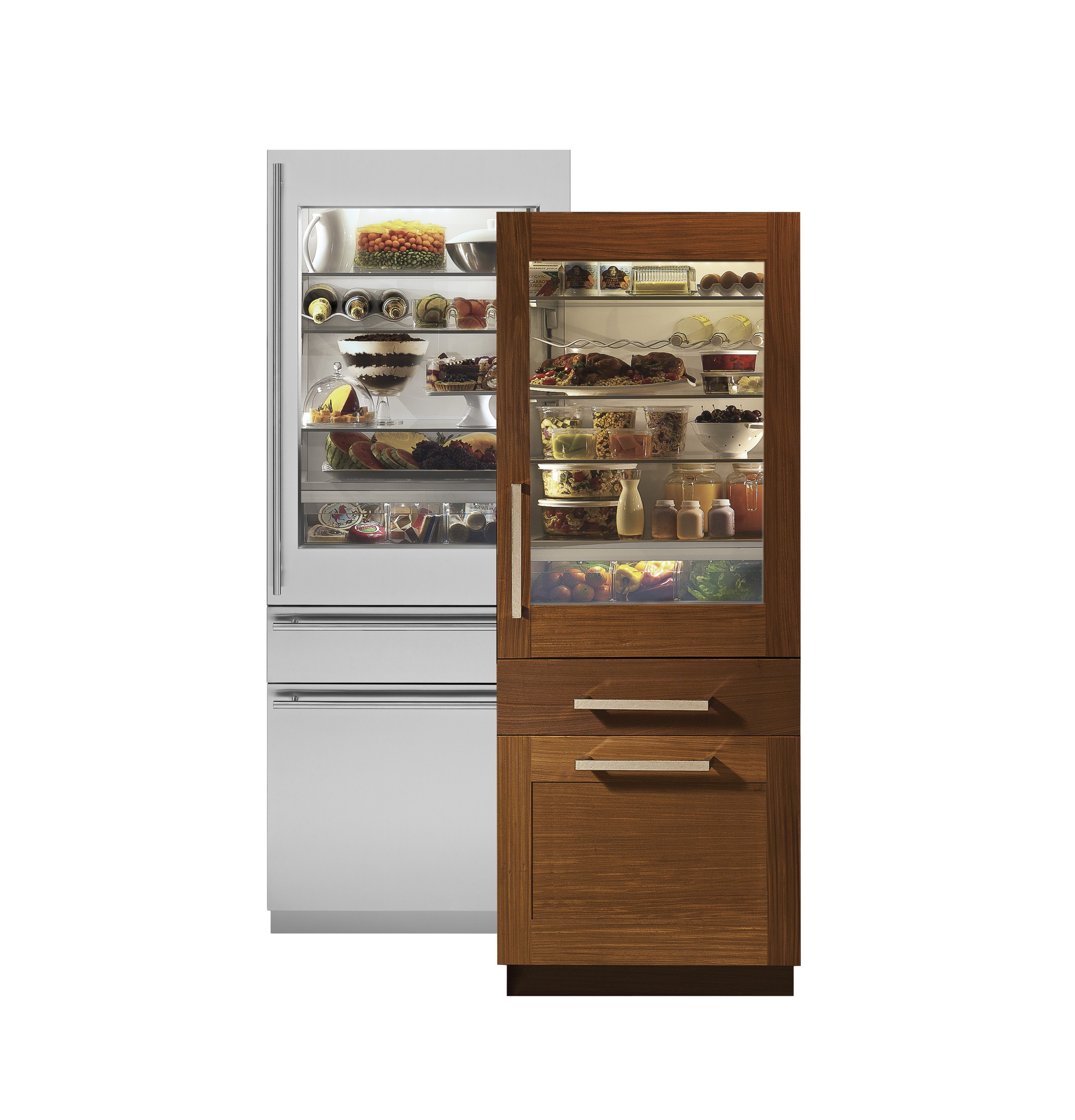 Monogram 30" Integrated Glass-Door Refrigerator for Single or Dual Installation ZIK30GNHII