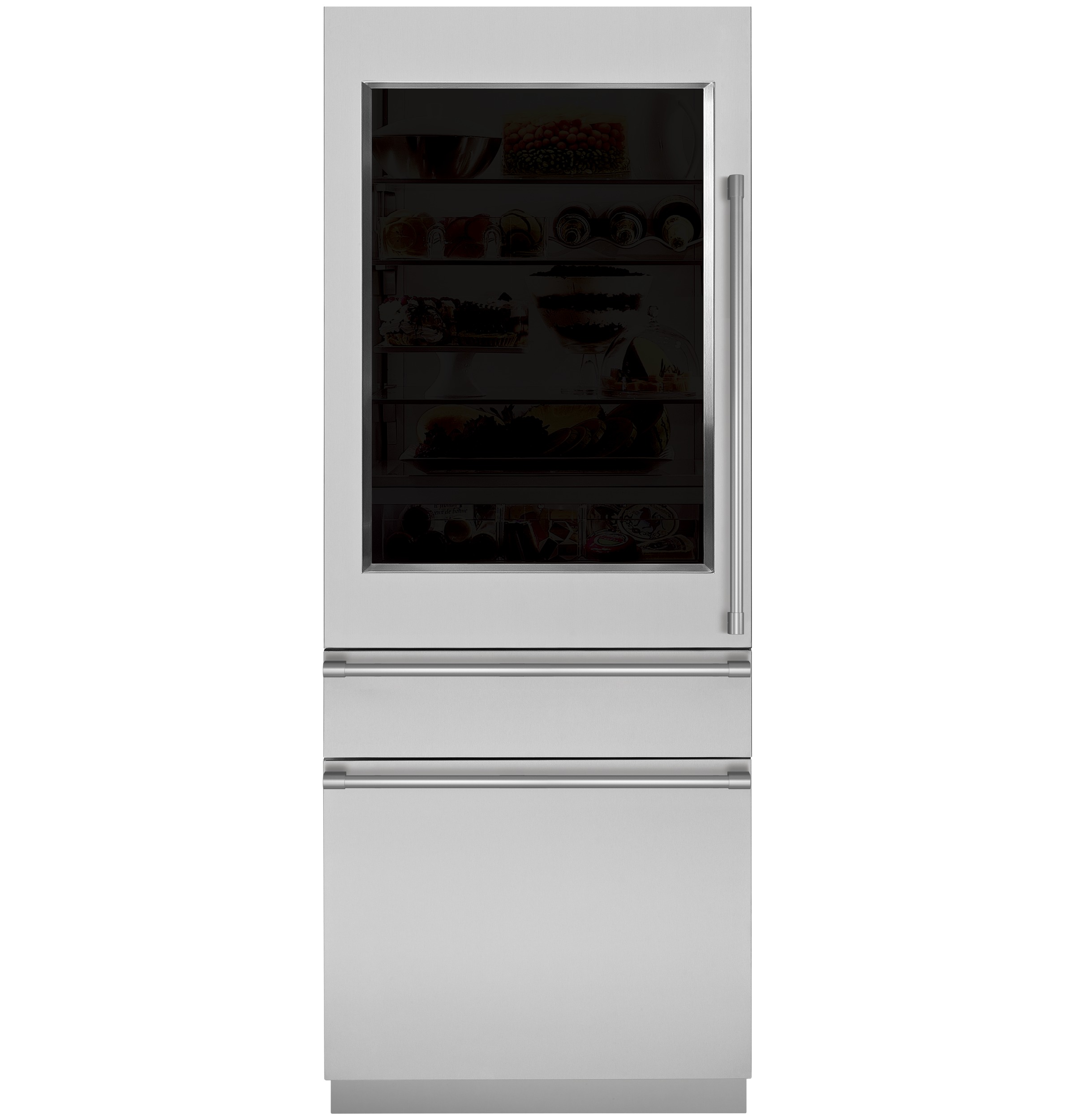 Monogram 30" Integrated Glass-Door Refrigerator for Single or Dual Installation ZIK30GNHII