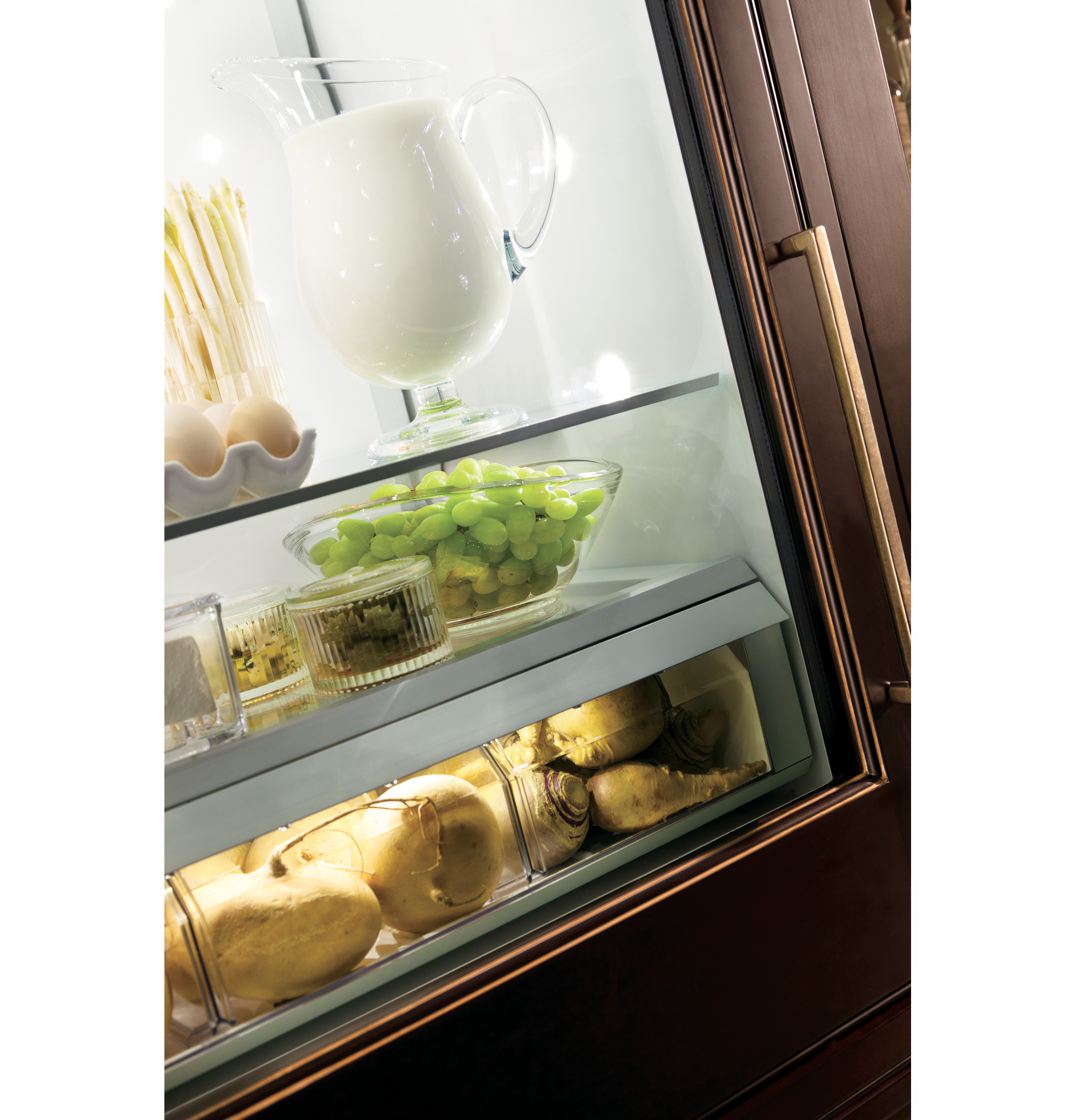 Monogram 30" Integrated Glass-Door Refrigerator for Single or Dual Installation ZIK30GNHII