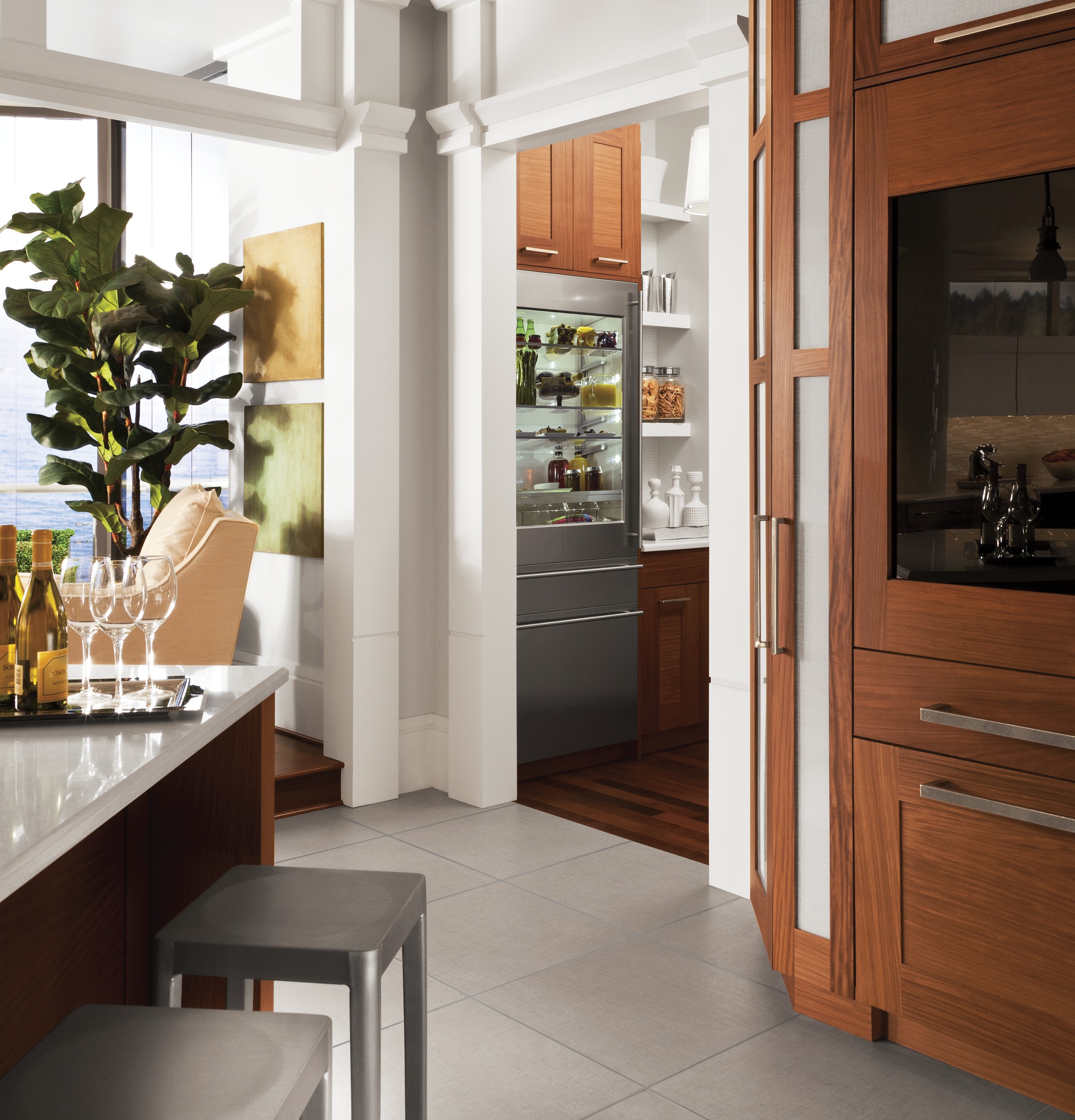 Monogram 30" Integrated Glass-Door Refrigerator for Single or Dual Installation ZIK30GNHII