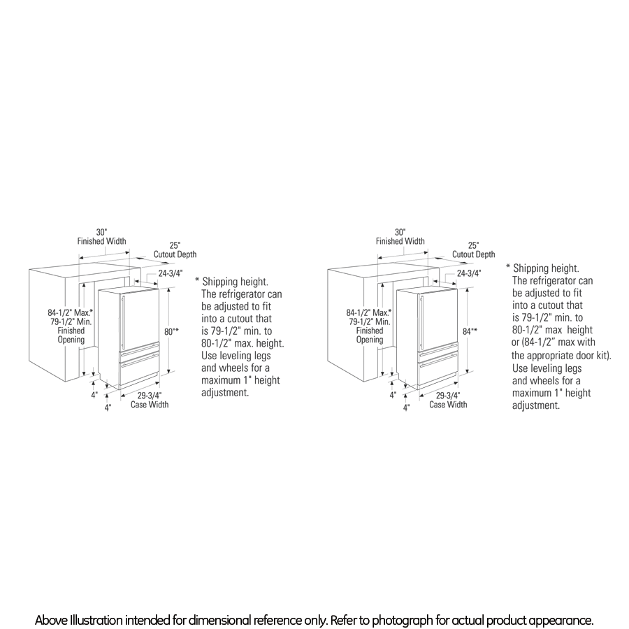 Monogram 30" Integrated Glass-Door Refrigerator for Single or Dual Installation ZIK30GNHII