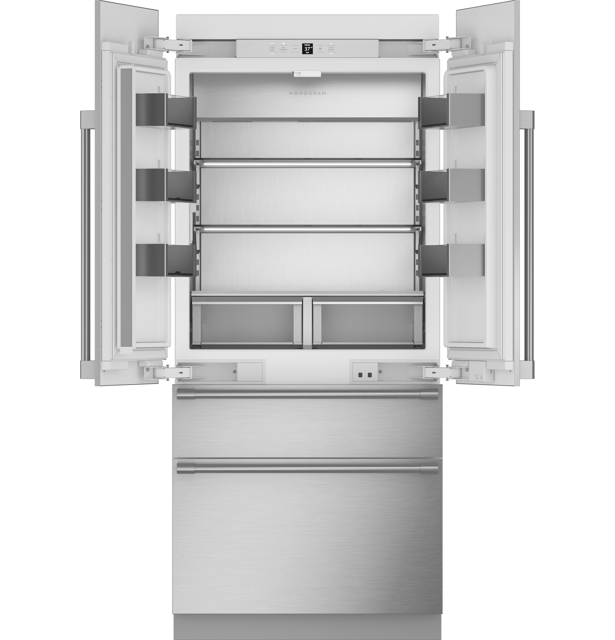 Monogram 36" Panel-Ready Premium Integrated French-Door Refrigerator ZIP364IPVII