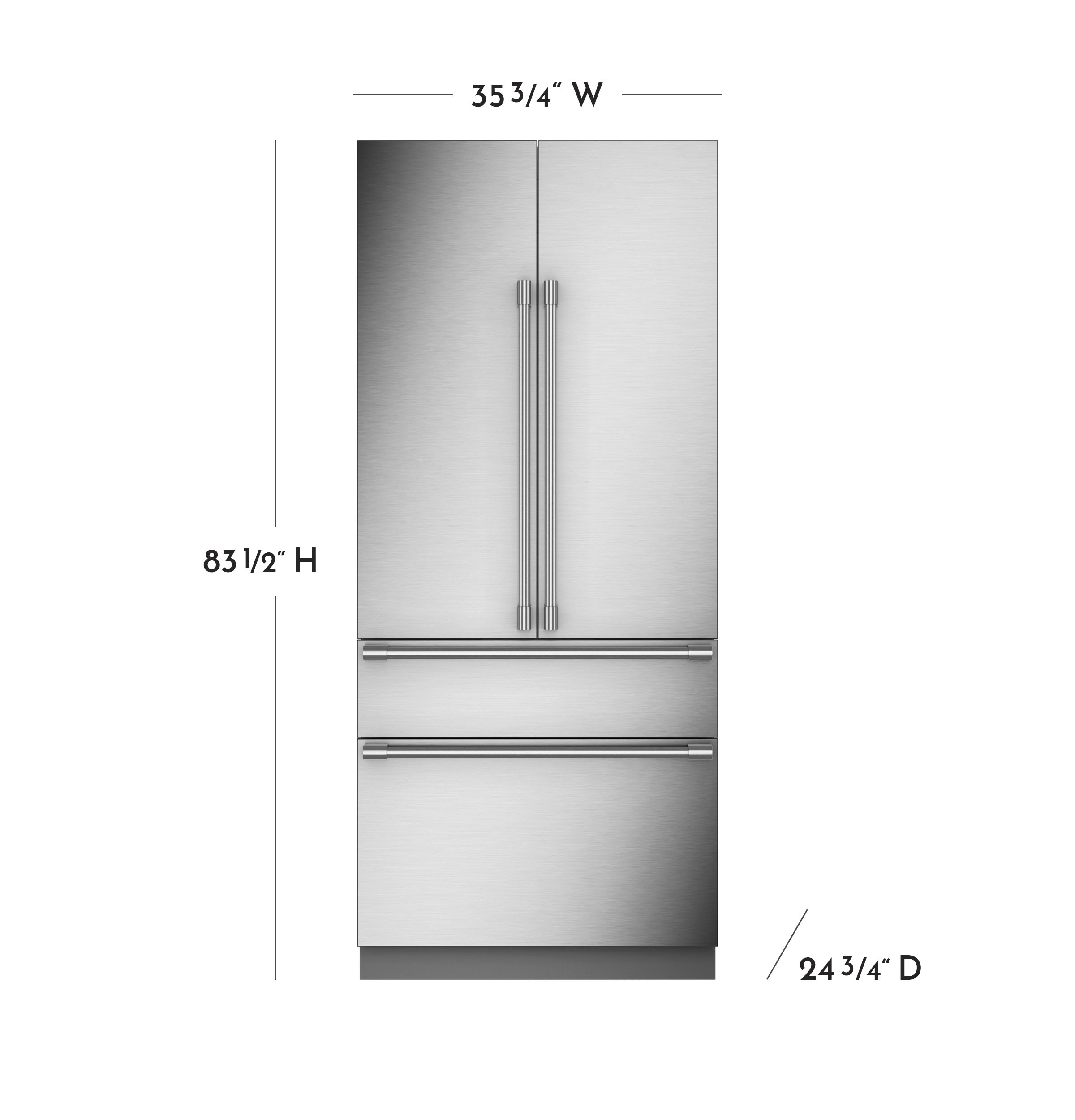Monogram 36" Panel-Ready Integrated French-Door Refrigerator ZIP364NBVII