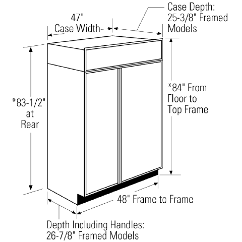 Monogram 48" Panel-Ready Built-In Side-by-Side Refrigerator ZIS480NNII