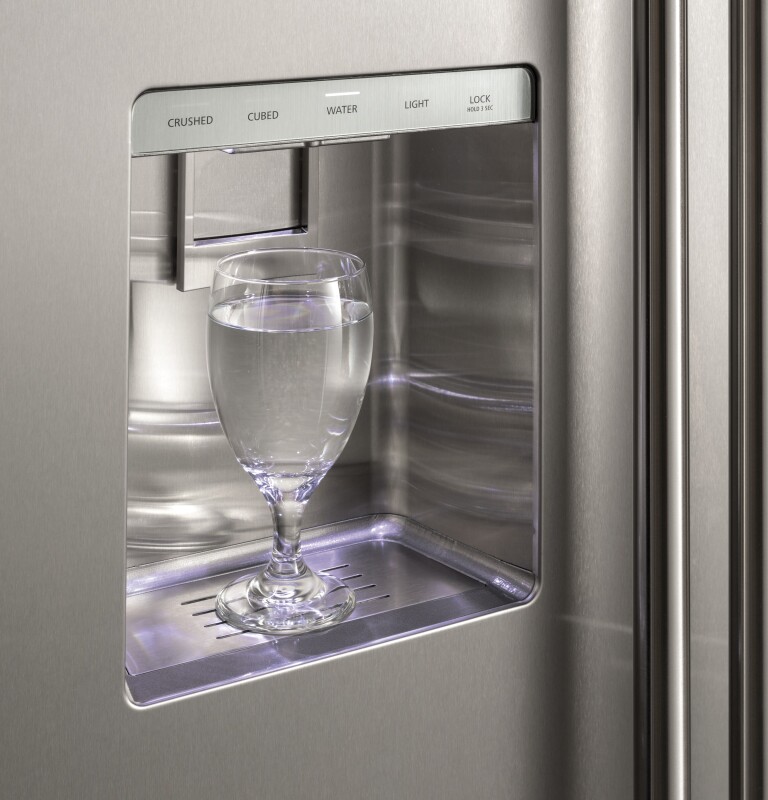 Monogram 42" Built-In Side-by-Side Refrigerator with Dispenser ZISS420DNSS