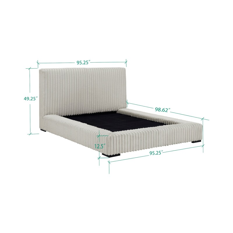 Lotus Upholstered Platform Bed ZLOTKINGDEMO
