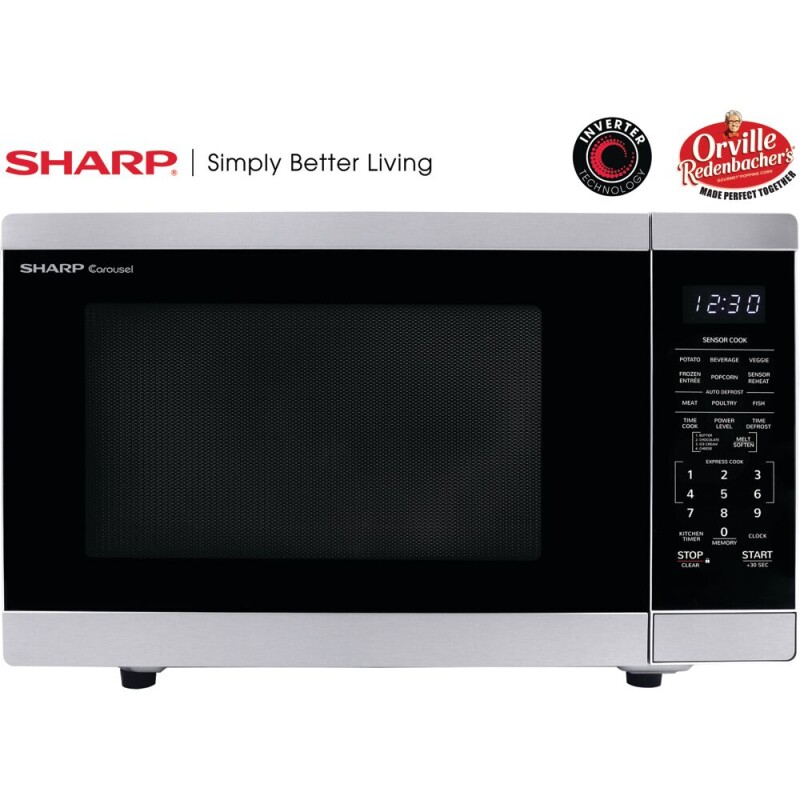 Sharp 1.4 CF Countertop Microwave Oven, Orville Redenbacher's Certified Stainless Steel ZSMC1464HS Picture 1