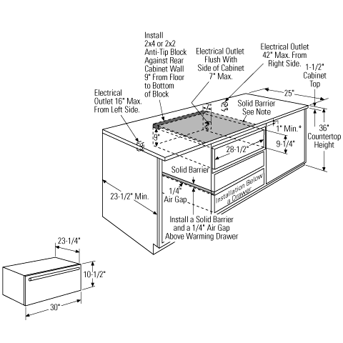 GE Monogram® 30" White Warming Drawer view 3