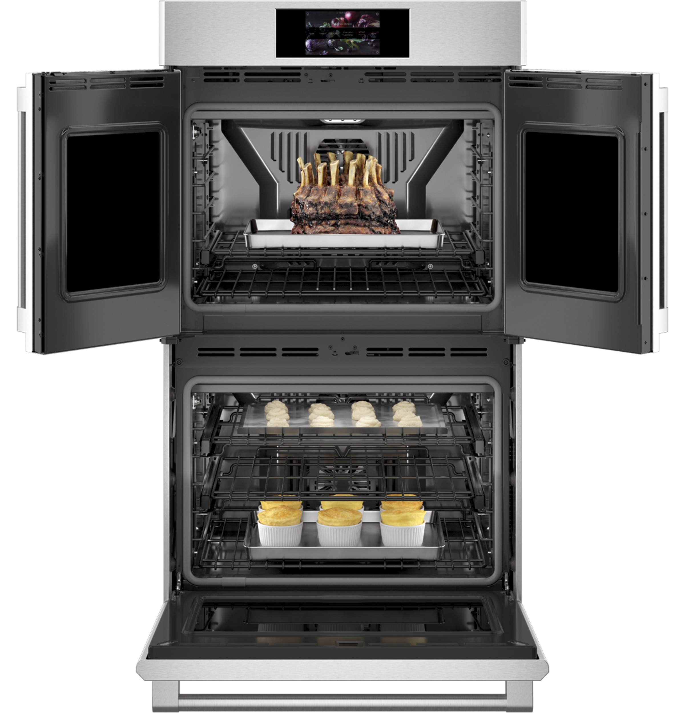 Monogram 30" Statement French-Door Double Wall Oven ZTDX1FPSNSS