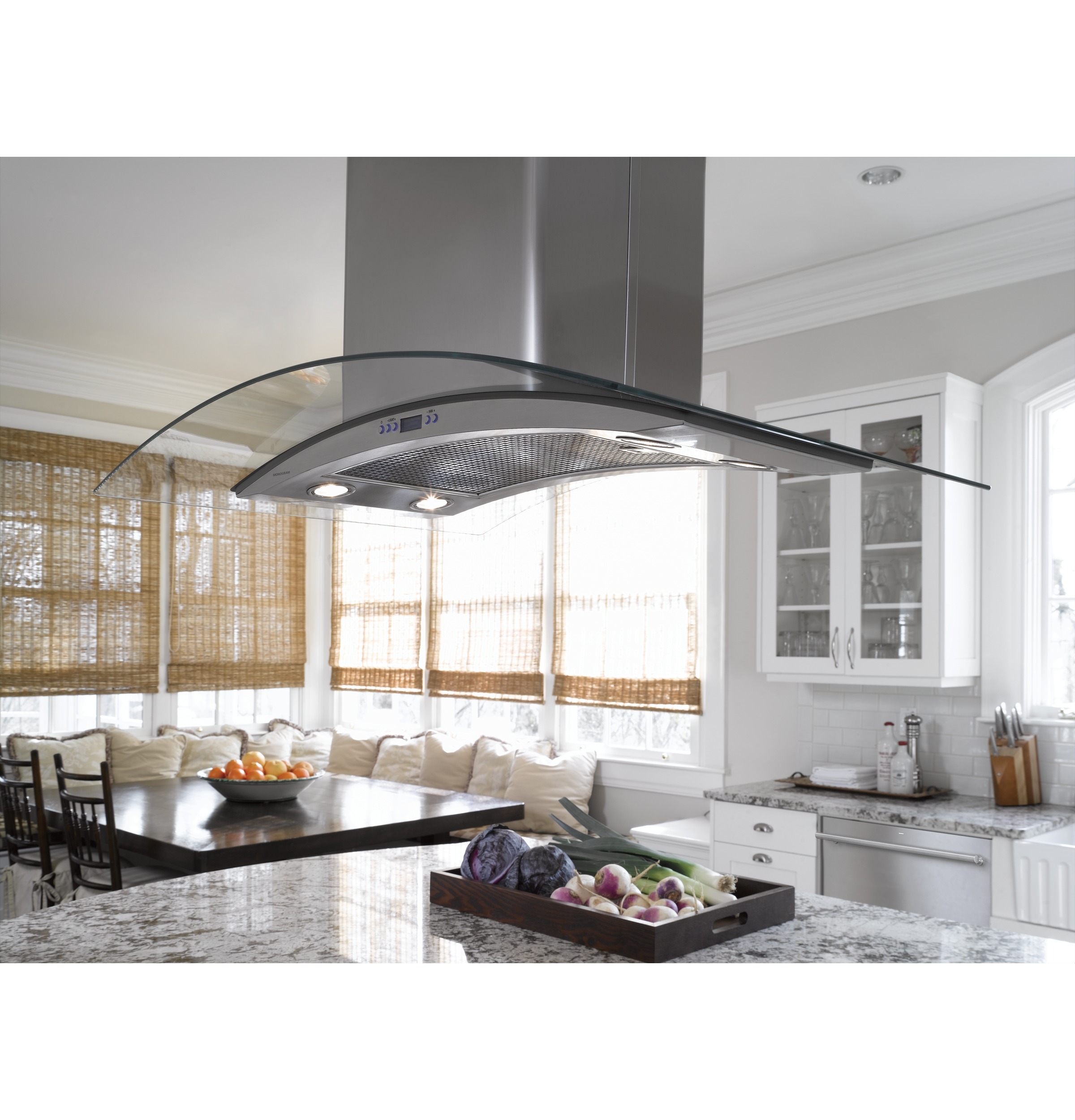 Monogram 36" Glass Canopy Island Hood ZV925SLSS