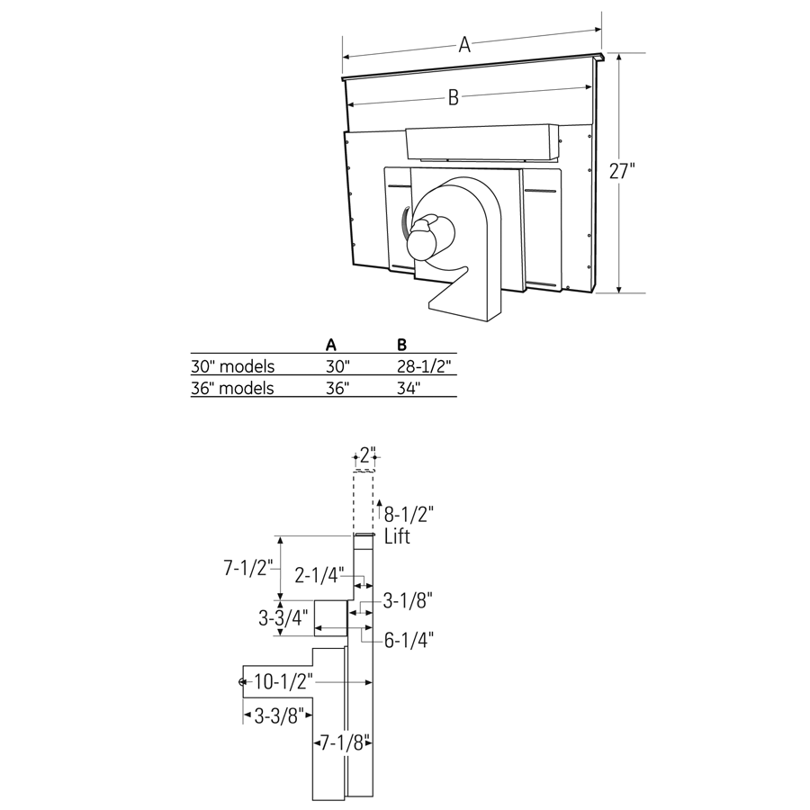 Monogram® 30" Stainless Telescopic Downdraft ZVB30STSS