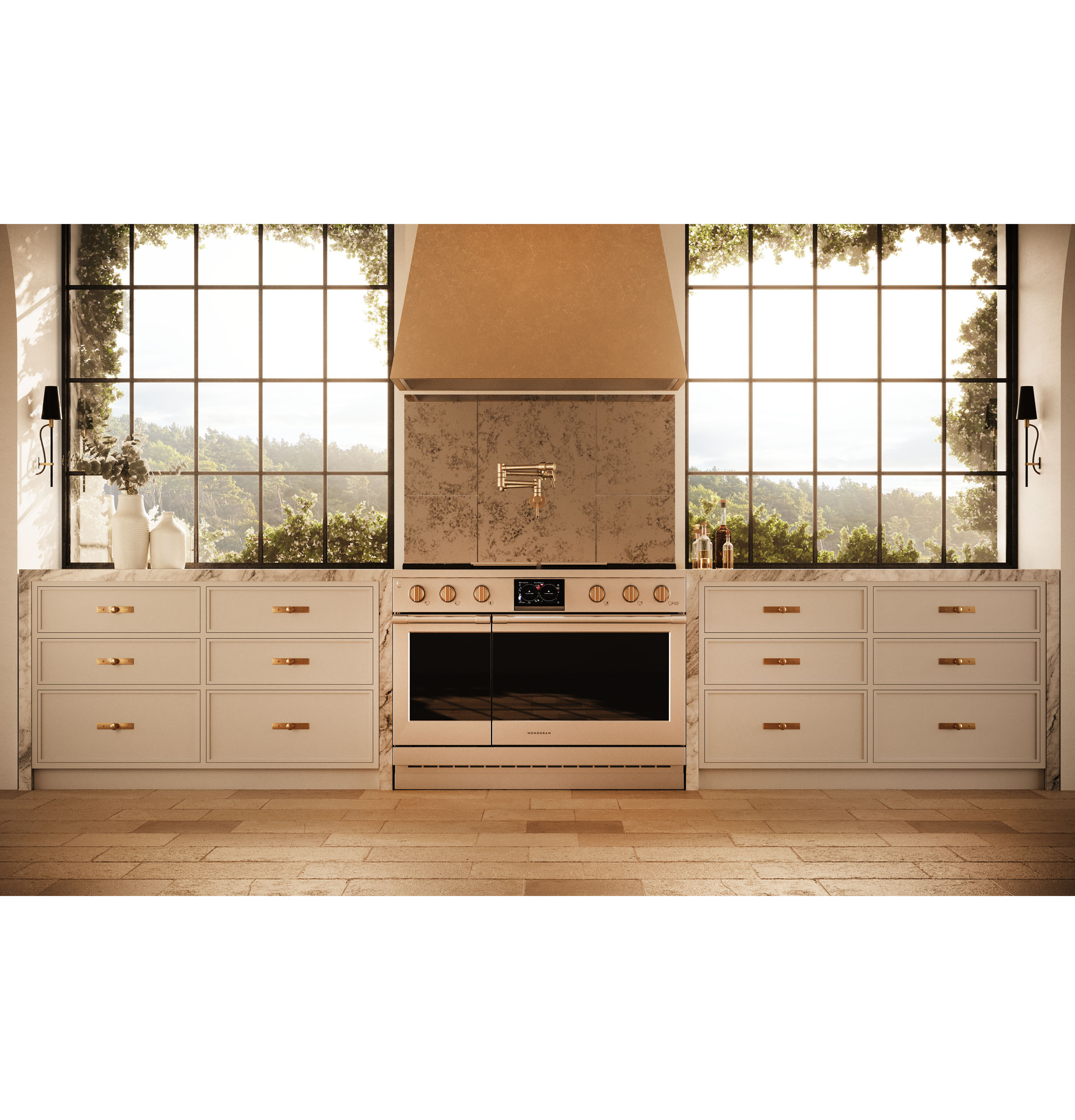 Monogram 48" Custom Brass Hood ZVC48DTB1
