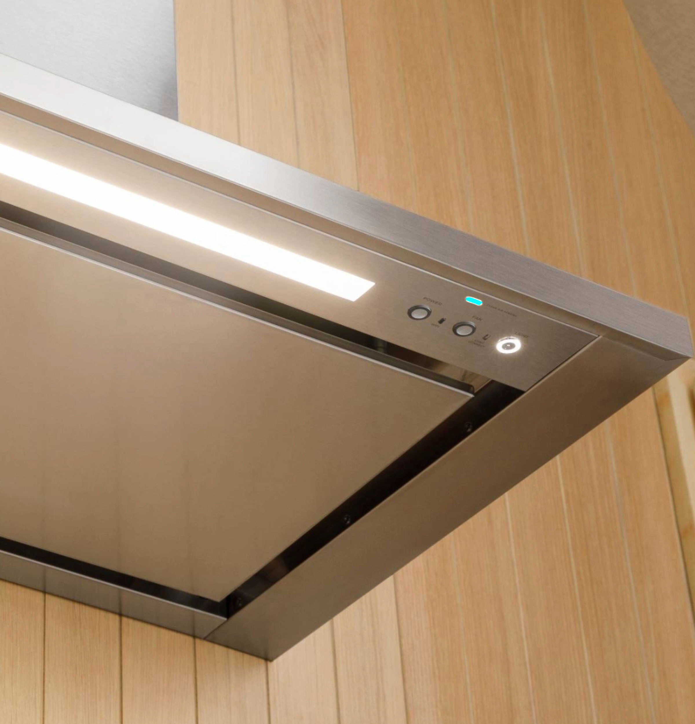 Monogram 48" Wall-Mounted Pyramid Chimney Vent Hood with Air Quality Sensors ZVWS481SRSS