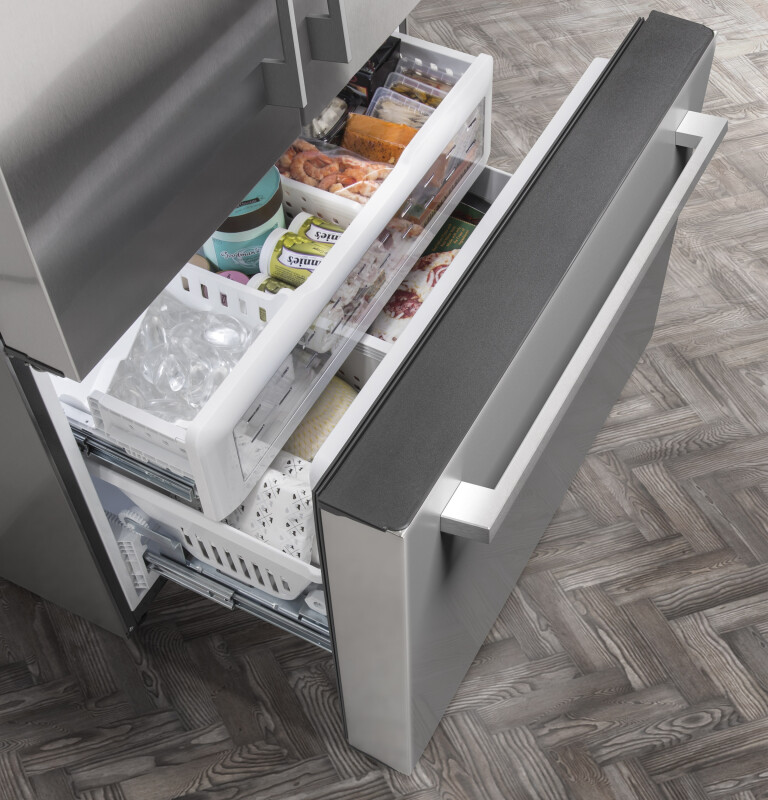 Monogram ENERGY STAR® 23.1 Cu. Ft. Counter-Depth French-Door Refrigerator ZWE23ESNSS
