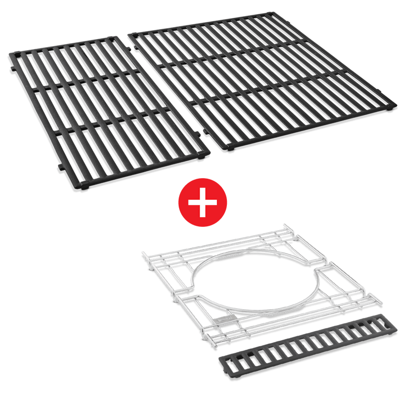 WEBER CRAFTED Porcelain-Enameled Cast-Iron Cooking Grates & Frame Kit - GENESIS 300 series genesis300seriescraftedpecistarterkit