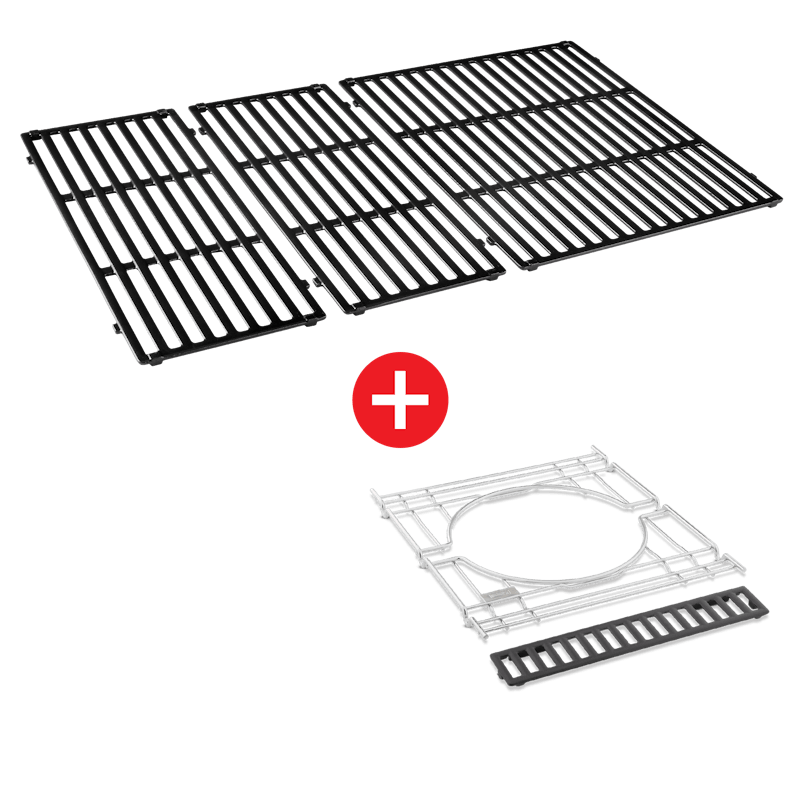 WEBER CRAFTED Porcelain-Enameled Cast-Iron Cooking Grates & Frame Kit - GENESIS 400 series genesis400seriescraftedpecistarterkit