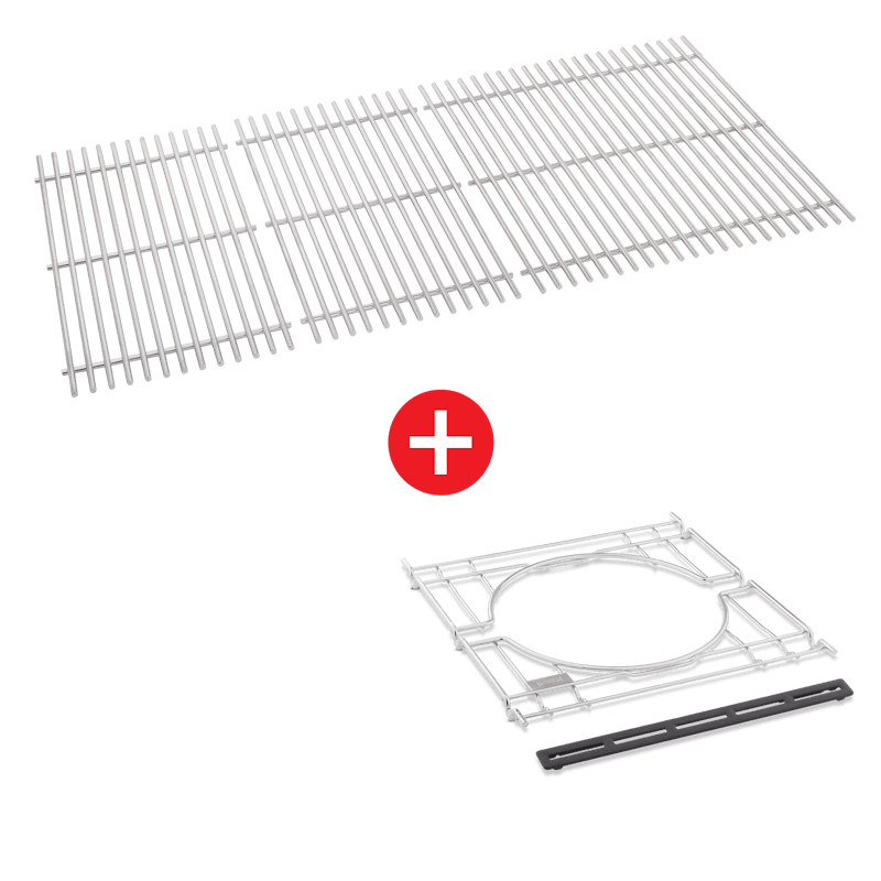 WEBER CRAFTED Stainless Steel Cooking Grates & Frame Kit  – SEARWOOD XL 600, SMOKEFIRE EX6 smokefireex6craftedstainlesssteelstarterkit