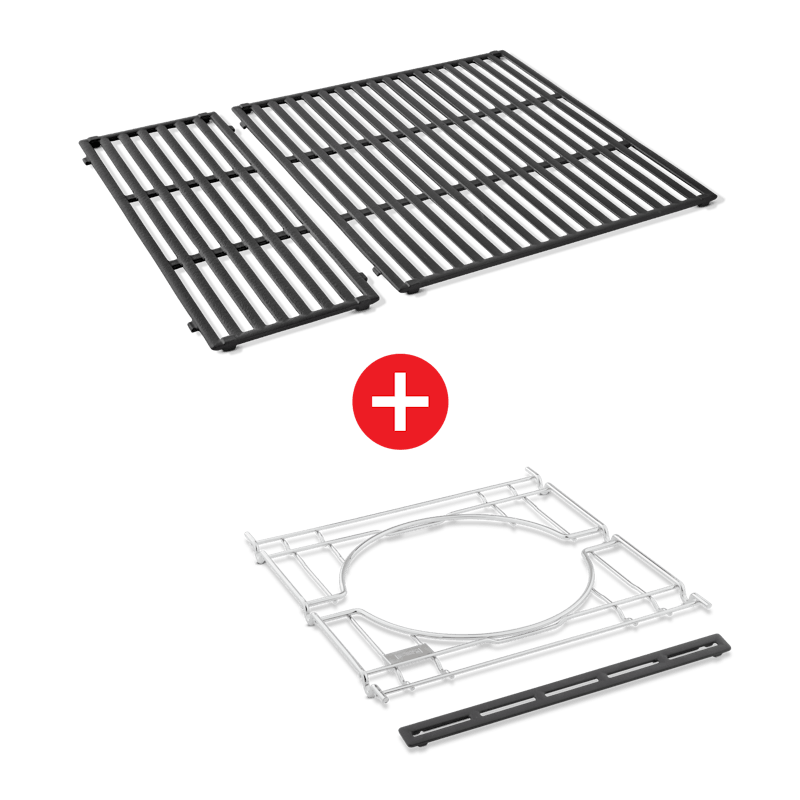 WEBER CRAFTED Porcelain-Enameled Cast-Iron Cooking Grates & Frame Kit  – SPIRIT 300 series, SEARWOOD 600, & SMOKEFIRE EX4 spirit300seriessmokefireex4craftedpecistarterkit
