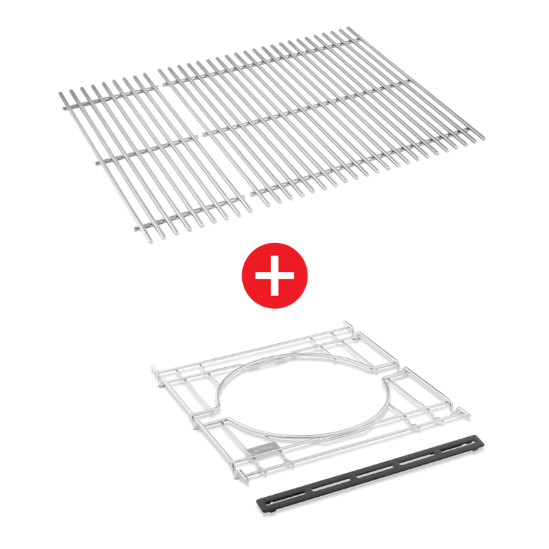 WEBER CRAFTED Stainless Steel Cooking Grates & Frame Kit  – SPIRIT 300 series, SEARWOOD 600, & SMOKEFIRE EX4 spirit300seriessmokefireex4craftedstainlesssteelstarterkit
